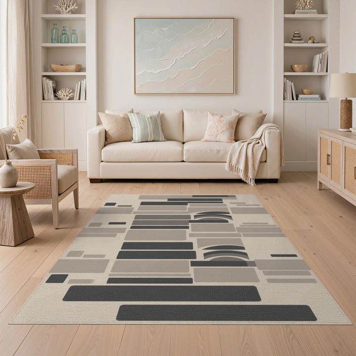 Modern Geometric Beige Area Rug