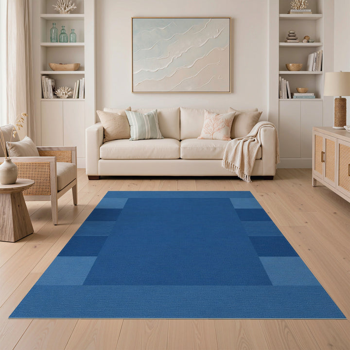 Blue Geometric Modern Area Rug