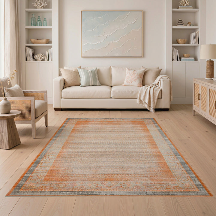 Orange Distressed Vintage Distressed Vintage Area Rug