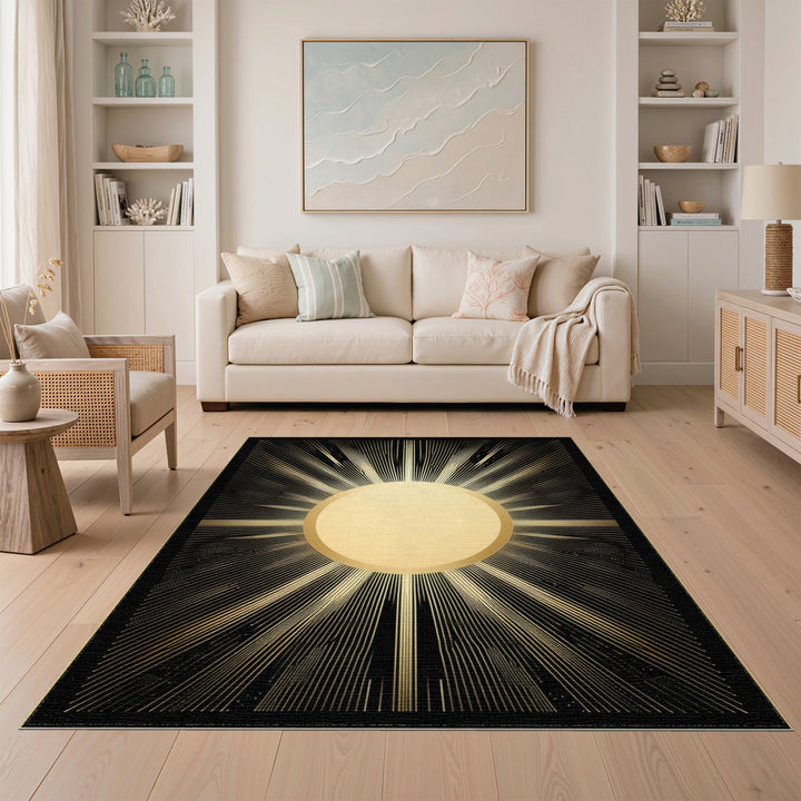 Radiant Gold Sunburst Area Rug