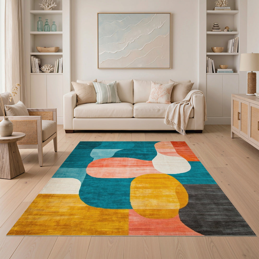 Bold Abstract Colorblock Area Rug