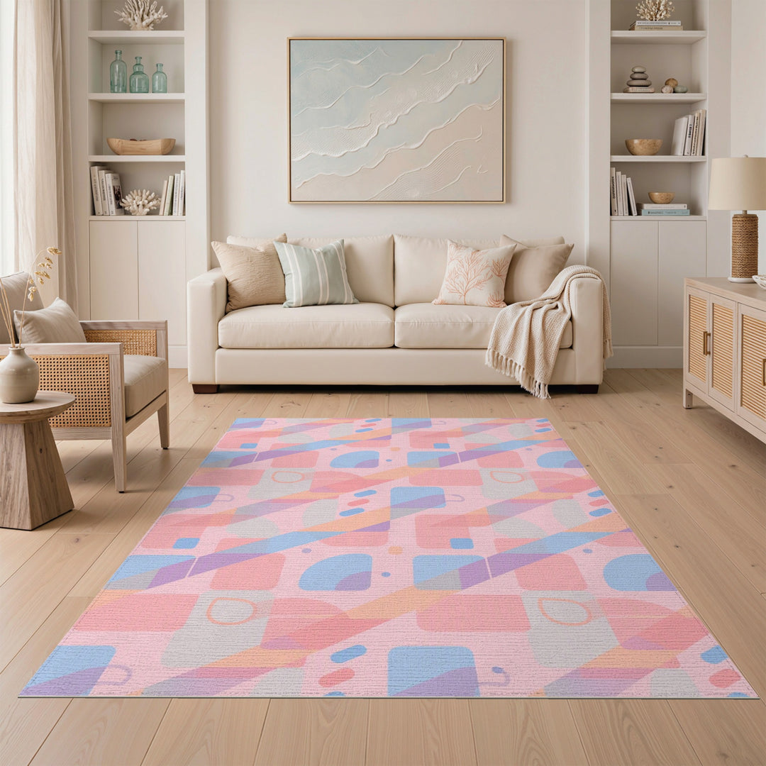 Pastel Geometric Multi-Color Area Rug