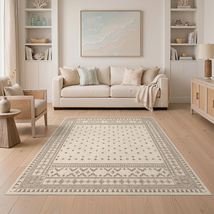 Beige Heritage Tribal Area Rug