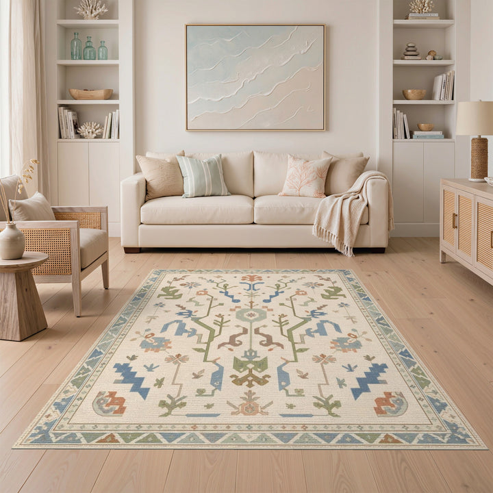 Heritage Tribal Blue Teal Area Rug