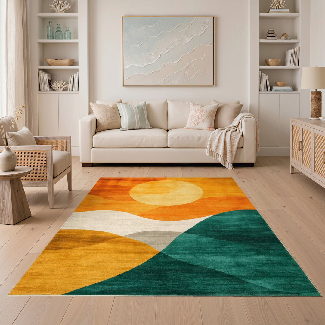 Abstract Horizon Wave Area Rug