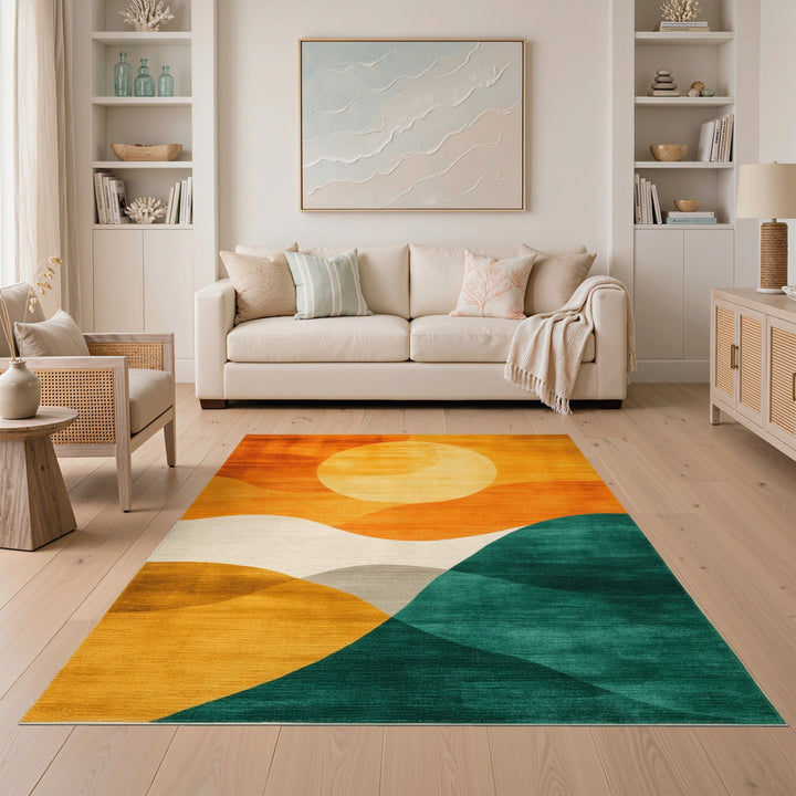 Abstract Horizon Wave Area Rug