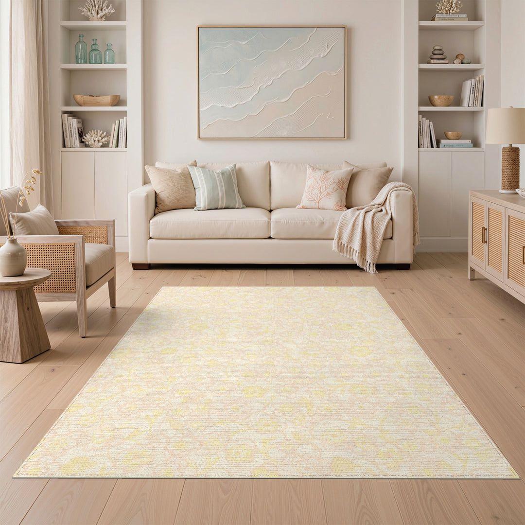 Beige Floral Vintage Area Rug