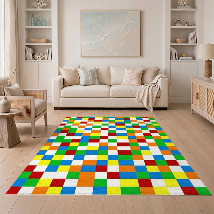 Vibrant Multi-Color Geometric Area Rug