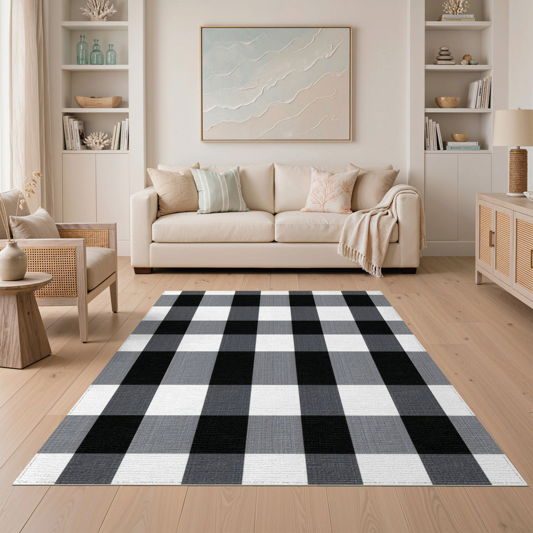 Black and White Checkered Black White Checkered Area Rug