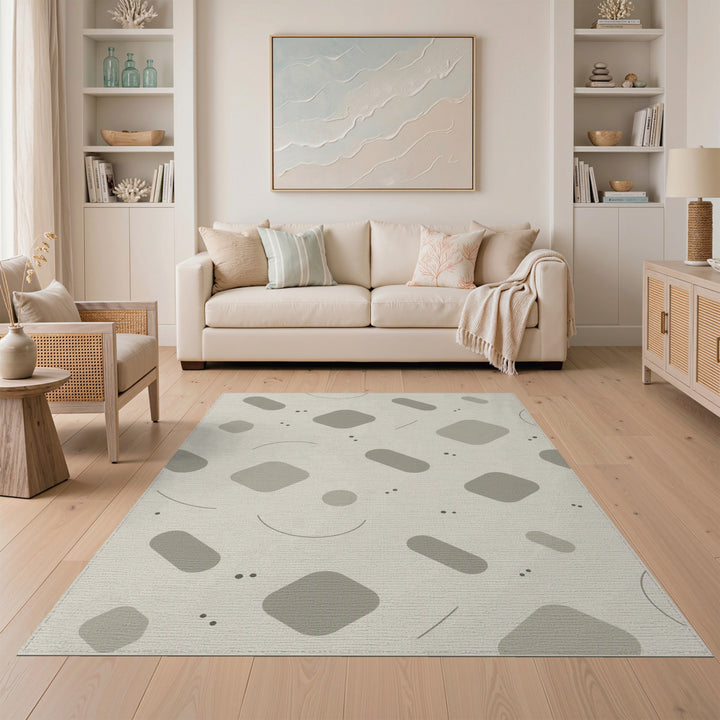 Grey Geometric Modern Area Rug