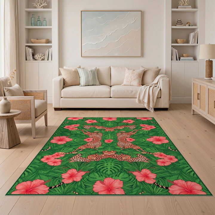 Leopard Hibiscus Area Rug