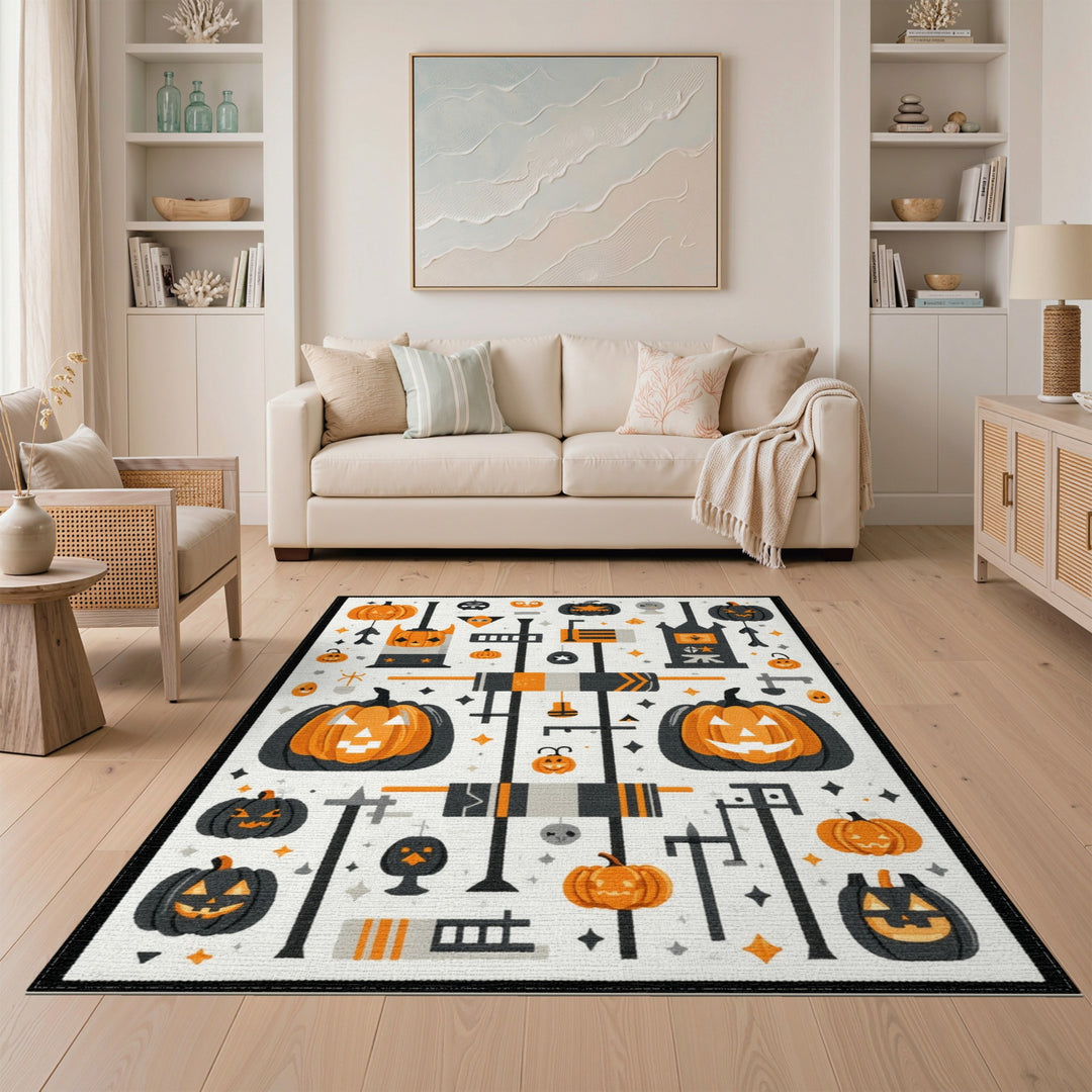 Halloween Pumpkin Patch Kids Area Rug