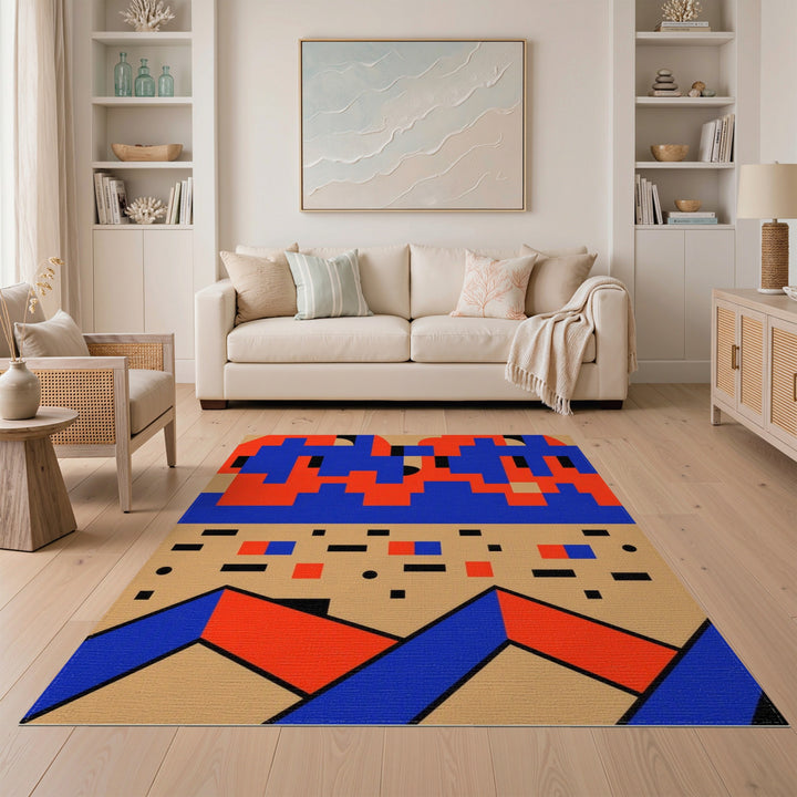 Bold Geometric Multi-Color Area Rug