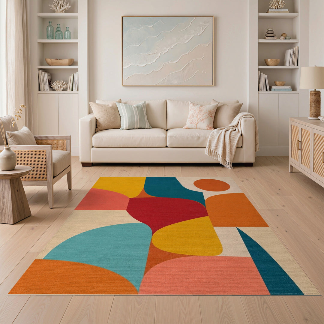 Abstract Area Vivid Multi-Color Abstract Area Rug