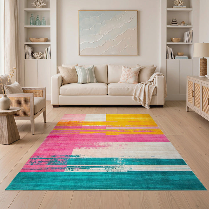 Vibrant Abstract Multi-Color Area Rug