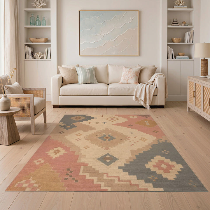 Geometric Southwestern Geometric Beige Area Rug