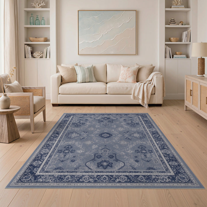 Blue Distressed Vintage Distressed Vintage Area Rug