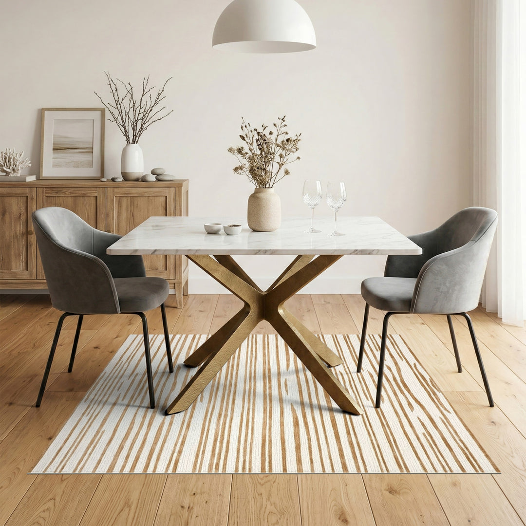 Brown Horizontal Stripe Area Rug