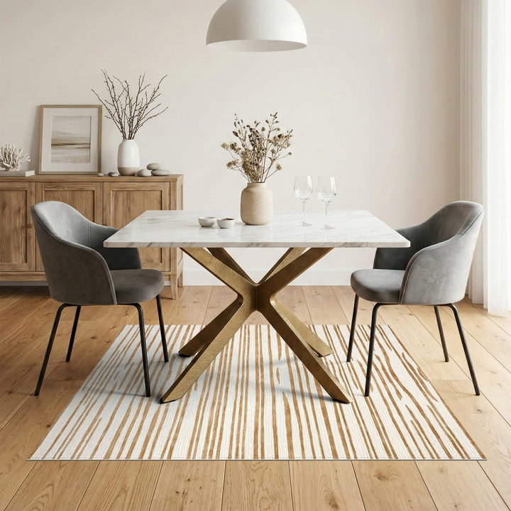 Brown Horizontal Stripe Area Rug