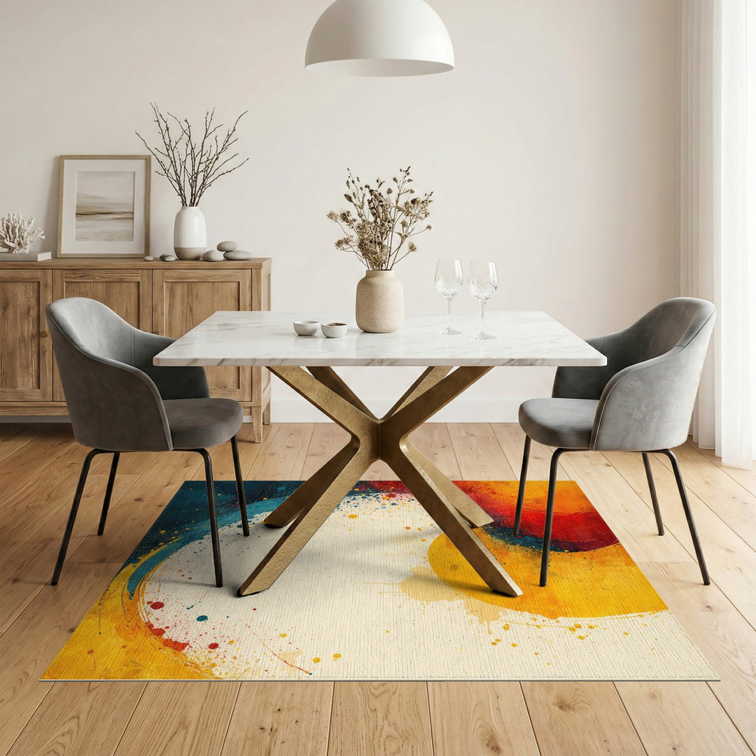 Vibrant Abstract Multi-Color Splash Area Rug