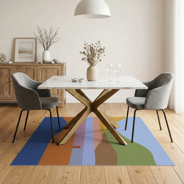 Abstract Landscape Area Rug in Earth Tones