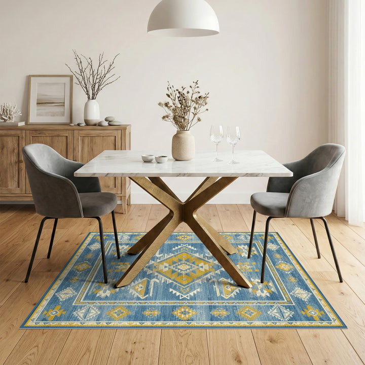 Blue Southwestern Area Rug