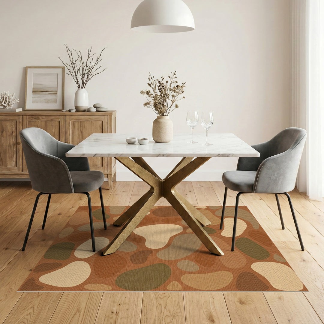 Organic Pebble Brown Tan Area Rug