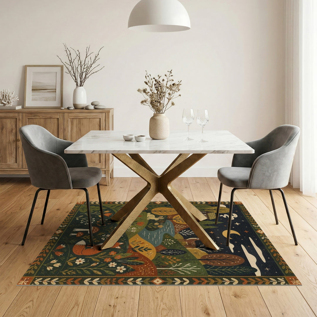 Enchanted Woodland Night Area Rug