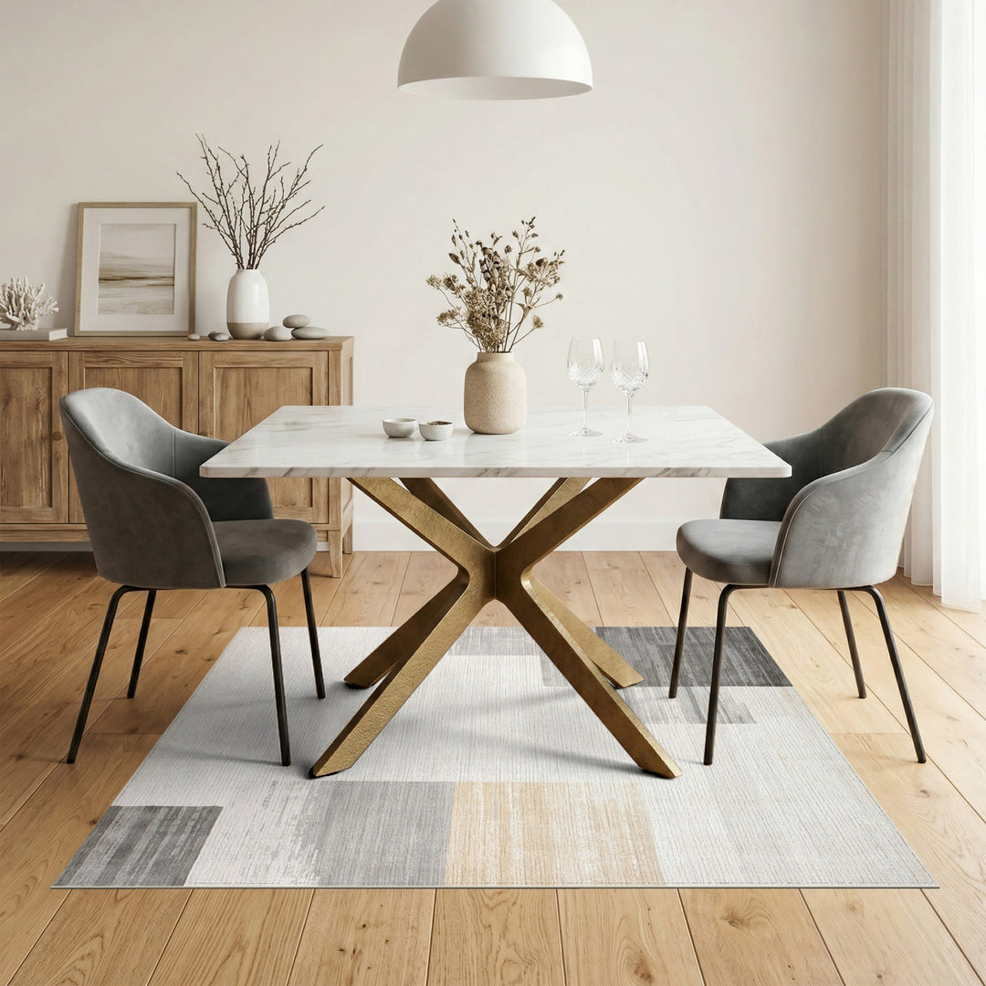 Grey Geometric Modern Area Rug