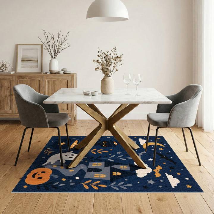 Halloween Witch Cat Area Rug