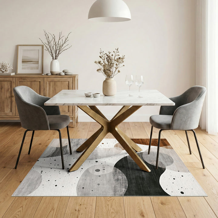 Abstract Brown Blob Area Rug