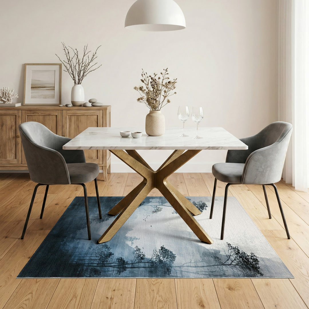 Misty Blue Mountains Area Rug