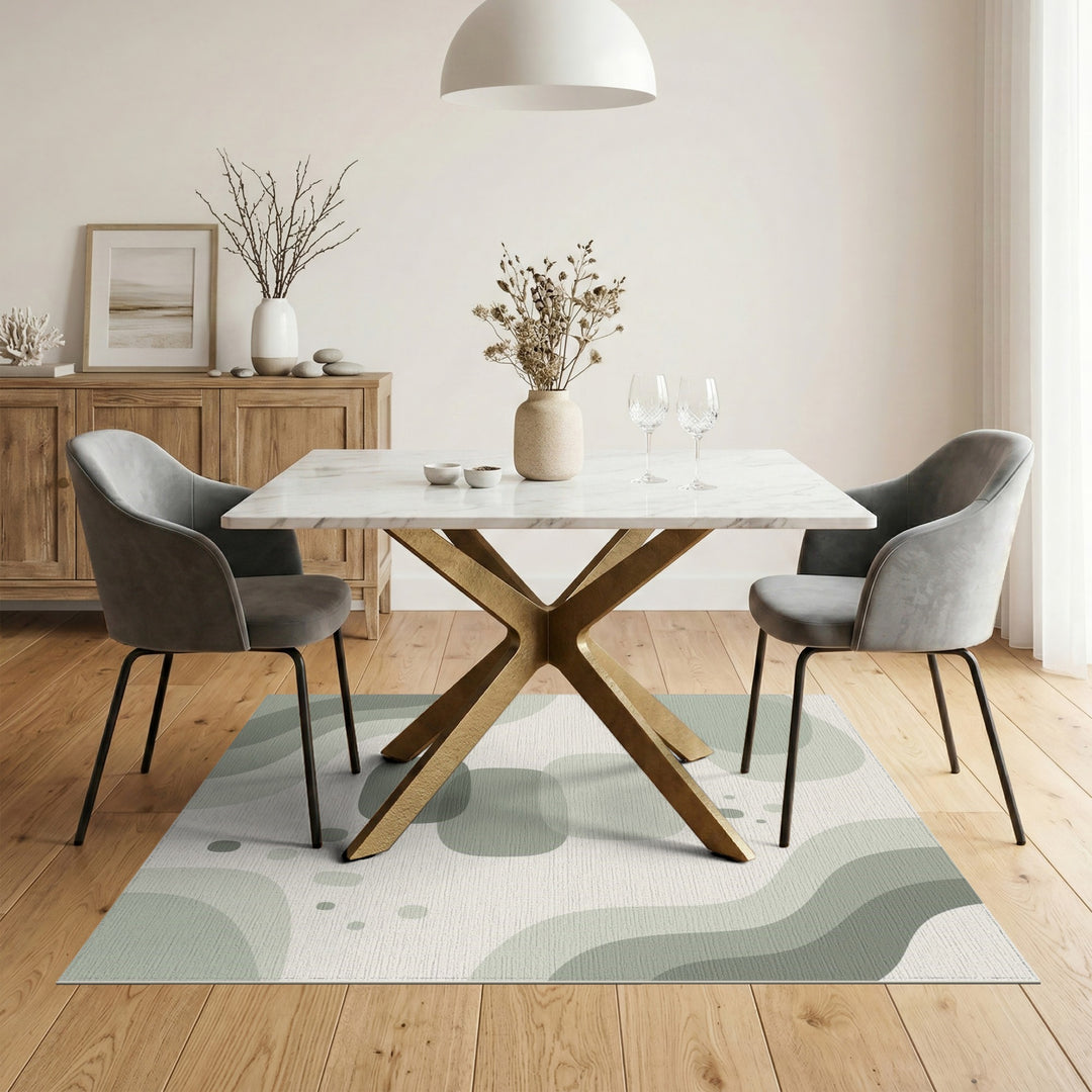 Sage Green Organic Abstract Area Rug