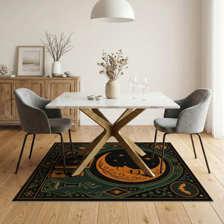 Mystic Crescent Moon Potion Area Rug