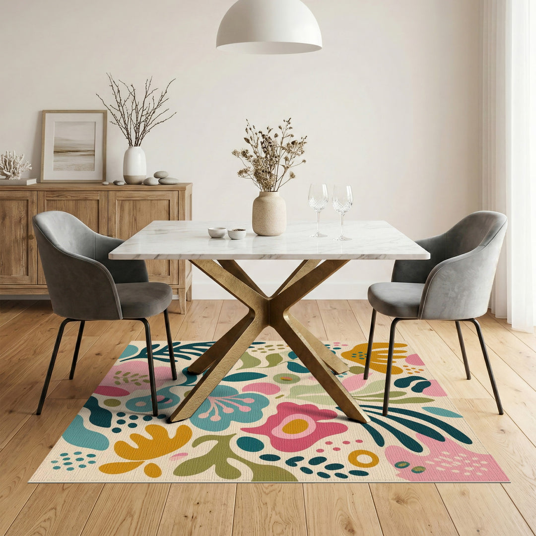 Abstract Area Vibrant Multi-Color Abstract Floral Area Rug
