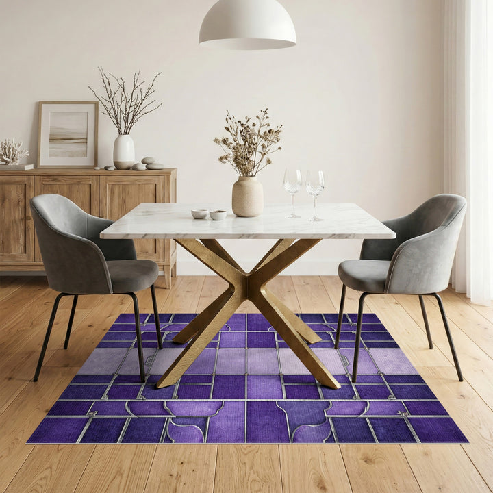 Geometric Modern Purple Geometric Area Rug