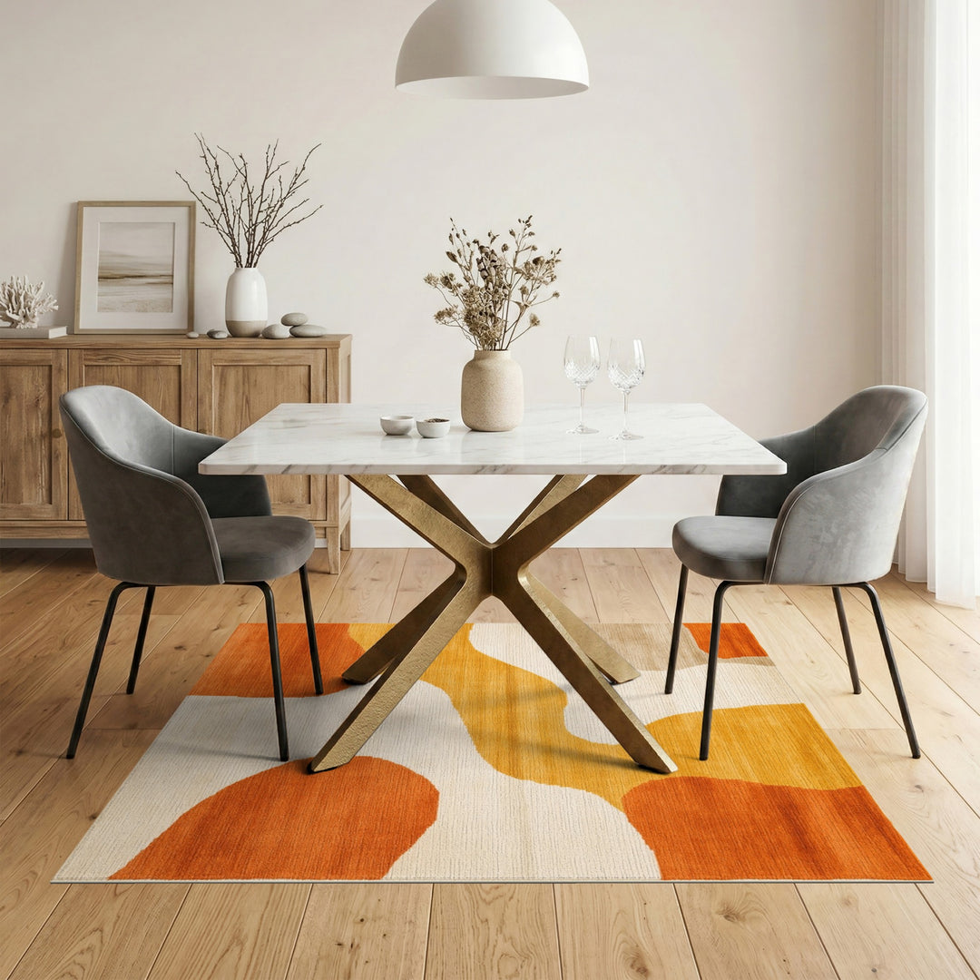 Wave Abstract Area Orange Abstract Wave Area Rug