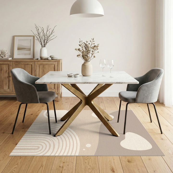 Beige Abstract Area Rug