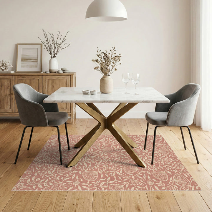 Pink Floral Vintage Area Rug