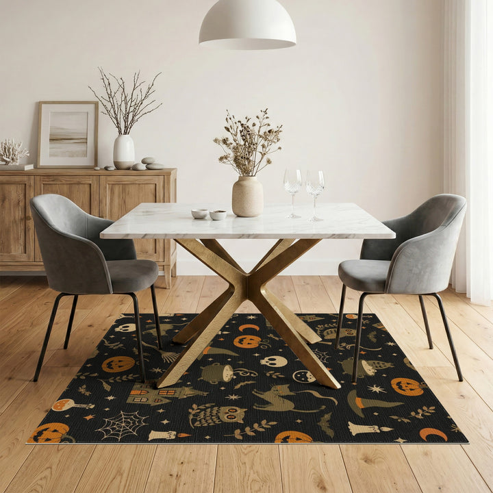 Spooky Halloween Icons Area Rug