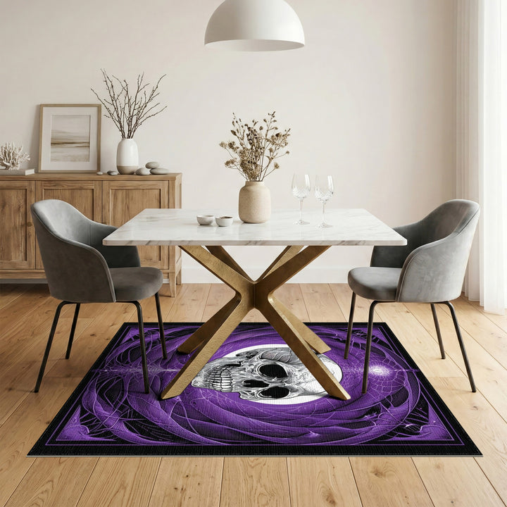 Purple Skull Web Area Rug