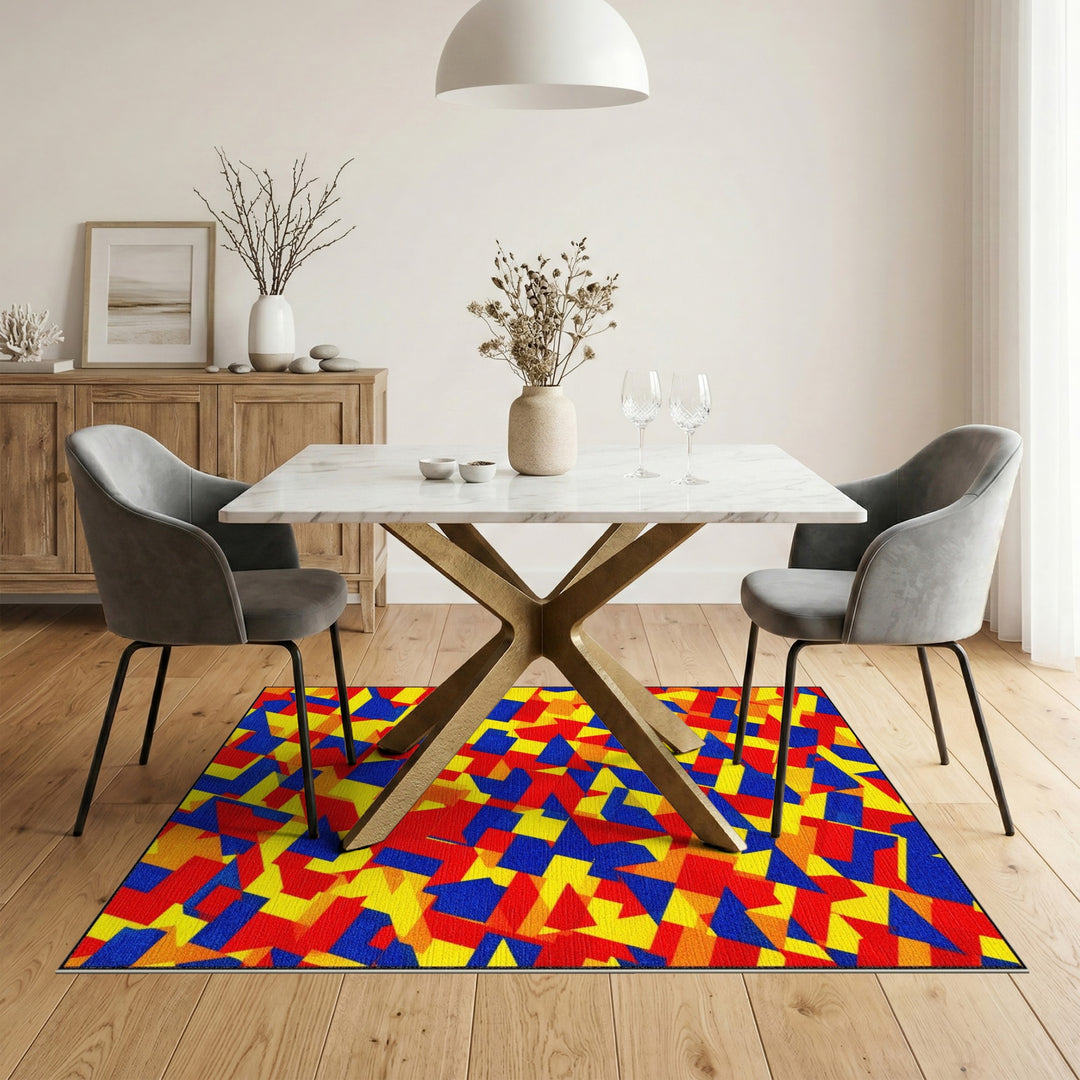Vibrant Geometric Multi-Color Area Rug