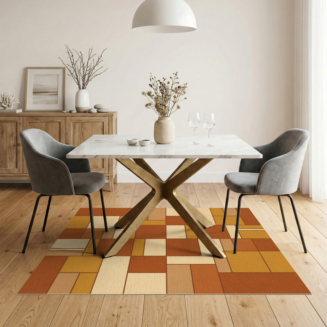 Geometric Brown Area Rug