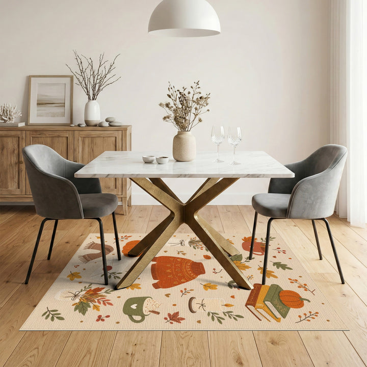 Cozy Autumn Sweater Beige Area Rug
