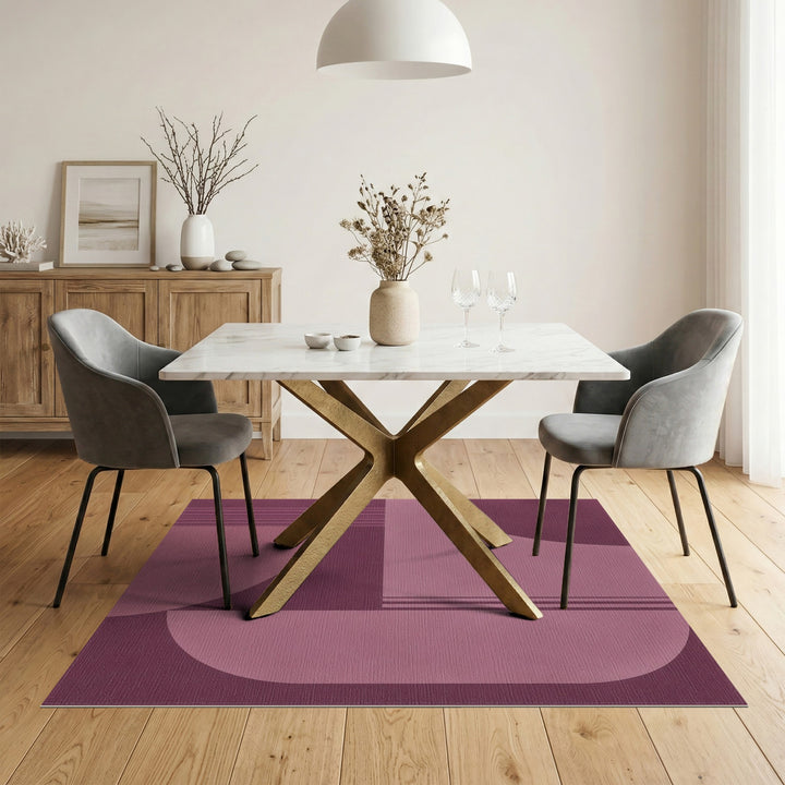 Purple Geometric Curves Area Rug