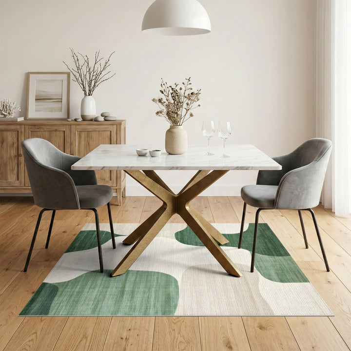 Green Organic Abstract Area Rug