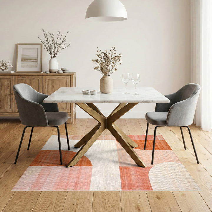 Orange Geometric Area Rug