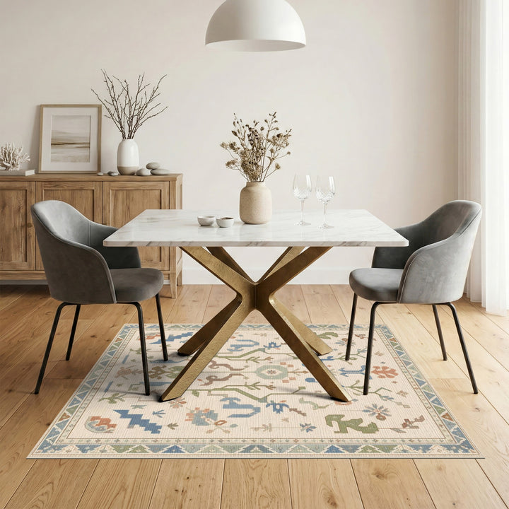 Heritage Tribal Blue Teal Area Rug