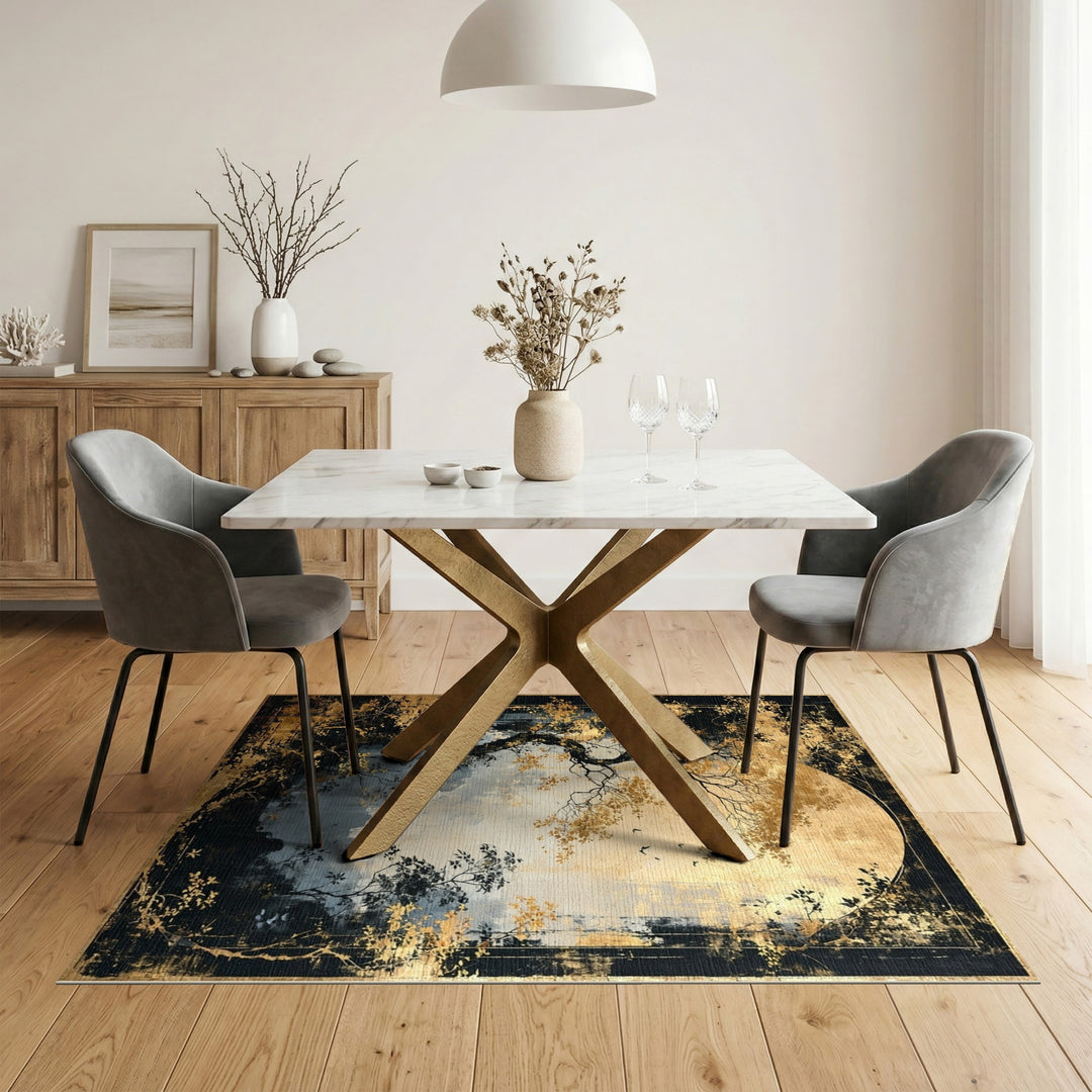Golden Moonlit Tree Area Rug