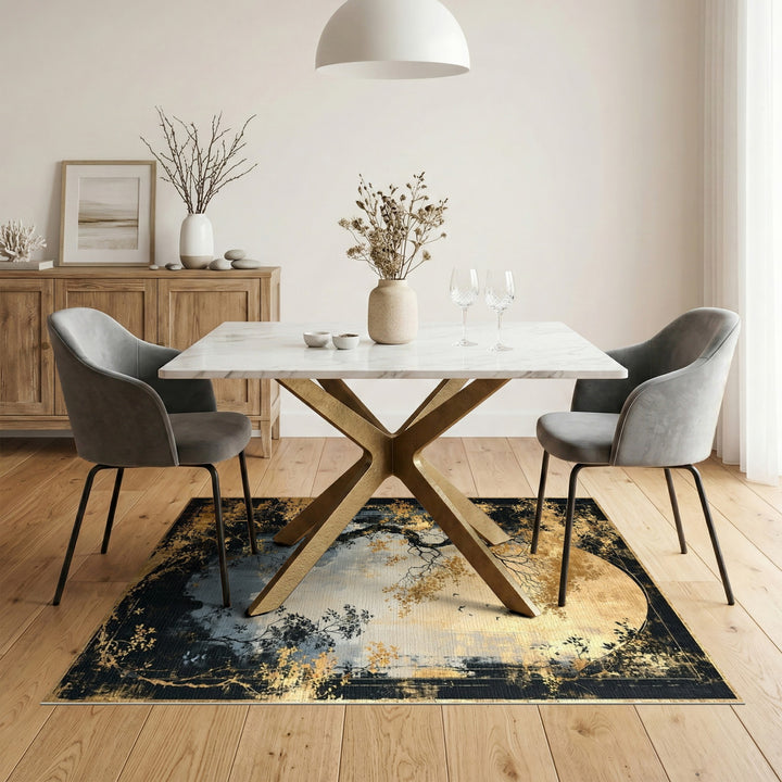 Golden Moonlit Tree Area Rug